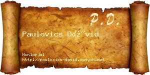 Paulovics Dávid névjegykártya